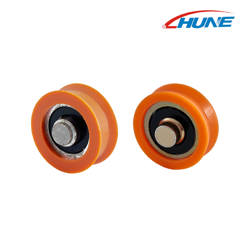 Plastik/naylon bearing pulley na may screw thread roller para sa sliding door