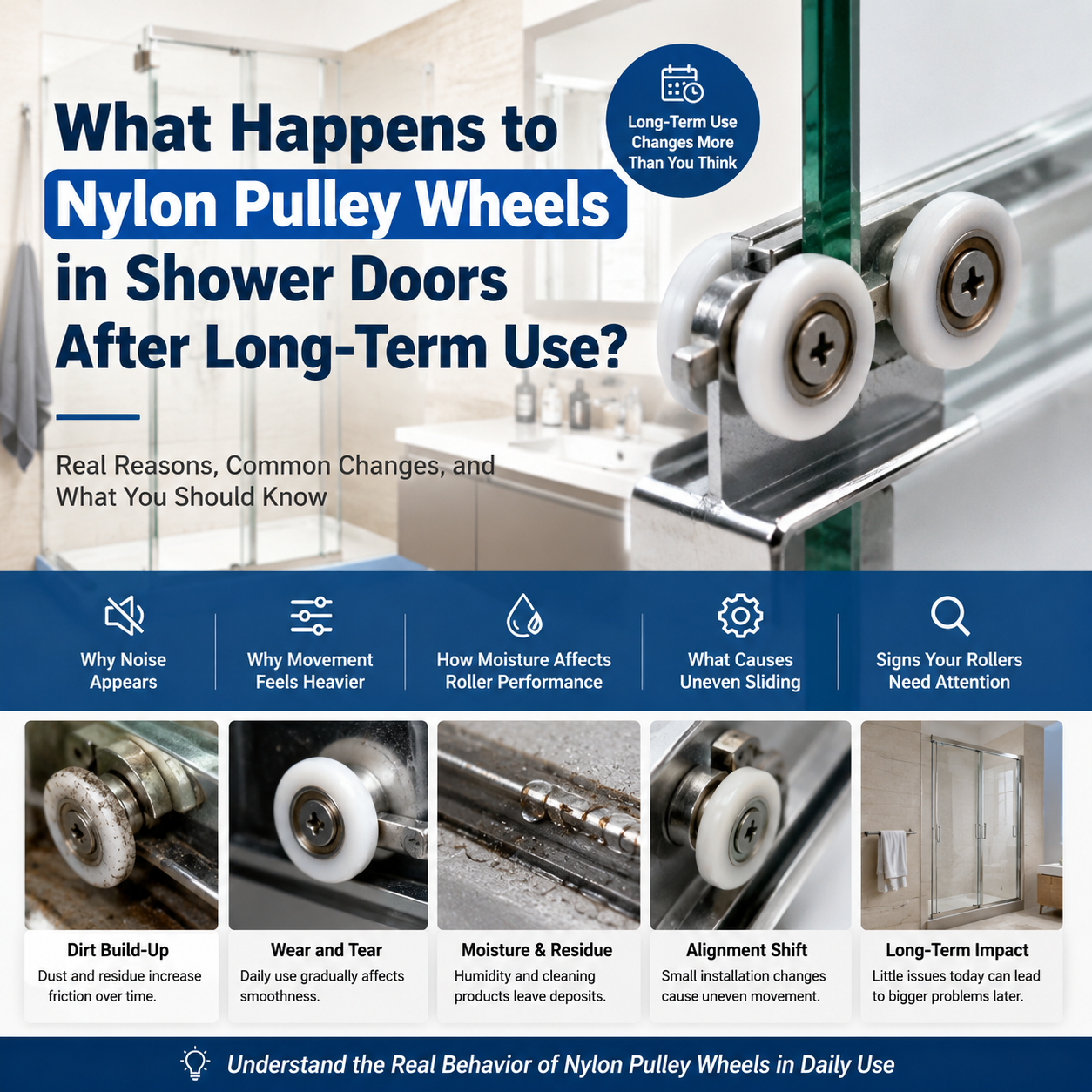  Ang Nylon Pulley Wheels ba ang Dahilan ng Mga Pintuan ng Shower sa Iba't ibang Pag-slide