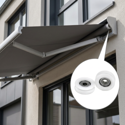 Retractable Awning Roller Installed in a Complete Awning Assembly