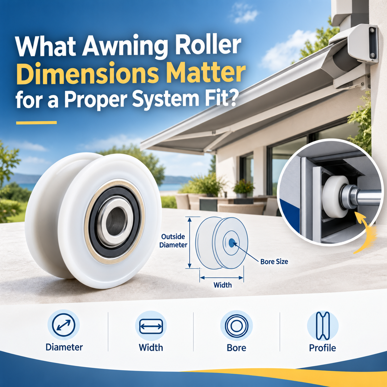  Ano ang Mahalaga sa Mga Dimensyon ng Awning Roller para sa Tamang Pagkasyahin ng System